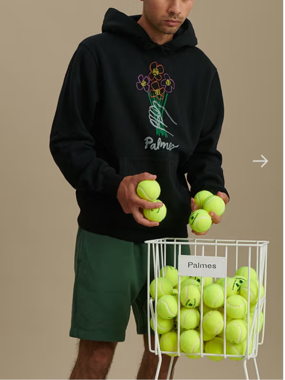 Palmes Tennis Society Flowers Hoodie Black XL Copenhagen